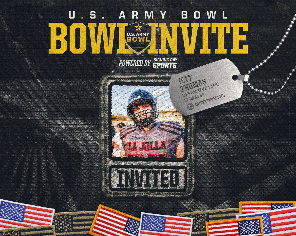 👀 Kind of a Big Deal! Congrats to our Guy 2025 OL @JettThomas75 on the US Army Bowl Invite 🫡🇺🇲 A first for @LJHSVIKINGFB #sailtheship