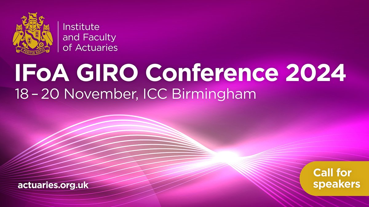 Whether it is your first time, or you are a conference veteran, we're keen to showcase the wide range of research, knowledge, and thought leadership within the GI actuarial community at this year's GIRO in November. Find out how you can play your part: actuaries.org.uk/call-for-speak…