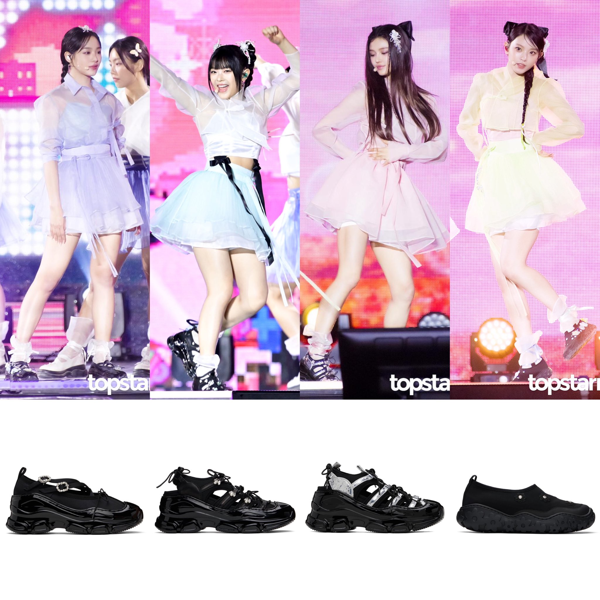 【Simone Rocha】ブラック Beaded Tracker バレエ スニーカー Simone Rocha: Black Beaded Tracker Ballerina Sneakers | SSENSE