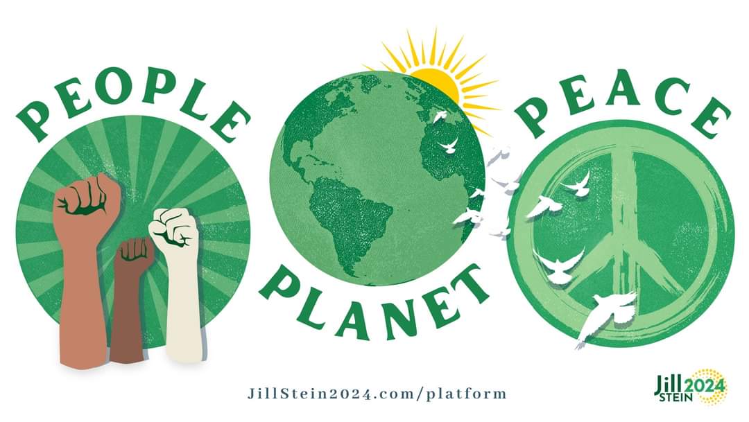 @JustinBGreen1 @DrJillStein We're excited to officially introduce the Jill Stein for President 2024 Platform! Right now we're in a moment of historic crisis, from endless war and genocide to rampant inequality and injustice to climate meltdown. Big problems demand big solutions. jillstein2024.com/platform