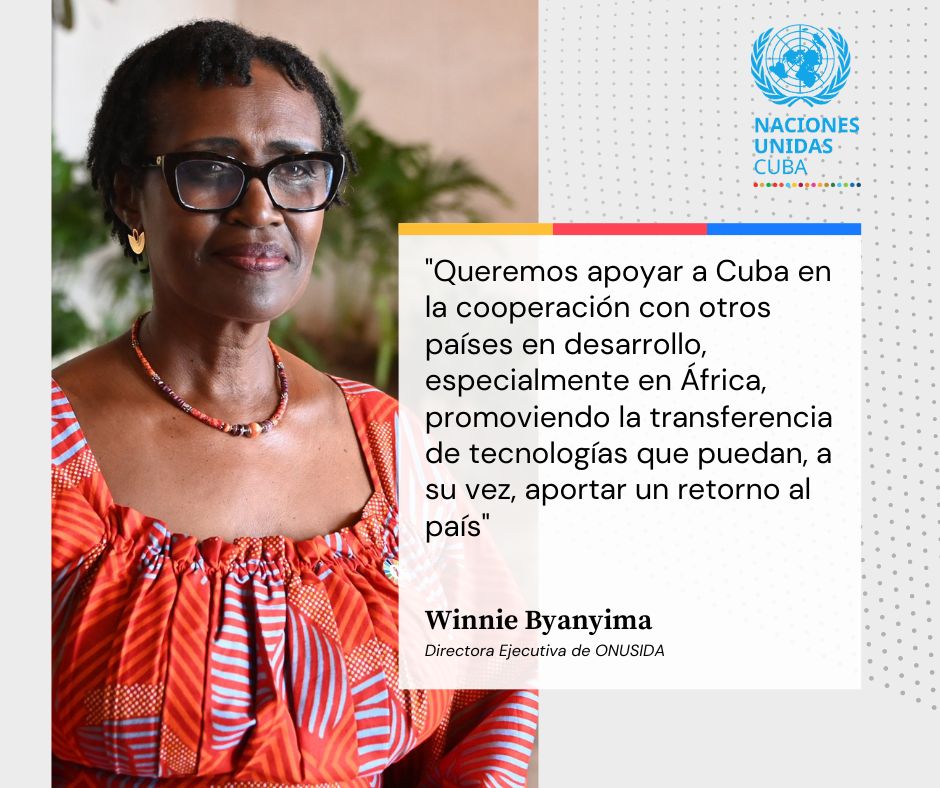 Directora Ejecutiva @ONUSIDA, durante reciente visita a #Cuba🇨🇺👇 'Cuba tiene mucho que ofrecer a la salud mundial. Utilizaremos nuestra capacidad de convocatoria y nuestra voz para abogar por que esas oportunidades se hagan realidad'. Lea más en cuba.un.org