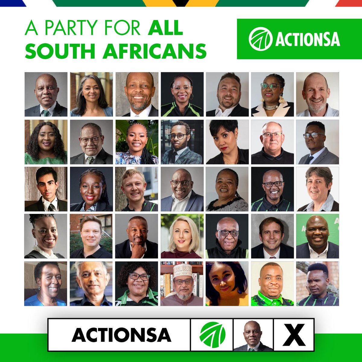 Action4SA's tweet photo. We are proud to reflect the diversity of our beautiful country in our leadership and candidate lists.

On the 29th of May, let’s unite behind a truly diverse and viable alternative to the failed political establishment.

#VoteActionSA 🗳️ https://t.co/cPnPx7BI1H
