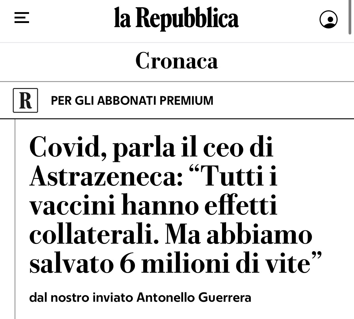 Cadevi dalle scale, risultavi positivo e ti conteggiavano come morto di #covid. Però il venditore dei vaccini #Astrazeneca sa con precisione il numero delle persone salvate. Che è un po’ come se l’oste ci dicesse anche i numeri ufficiali dell’alcolismo… Continuate a sparare