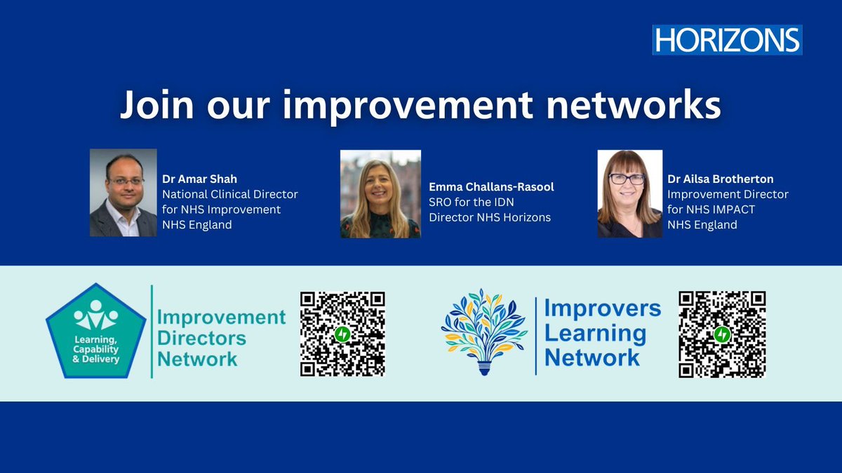 We're convening the National Improvement Directors Network (IDN) & the National Improvers Learning Network (ILN)   For the opportunity to connect, collaborate & drive positive change in health & care systems   👉 Apply now: bit.ly/JoinImprovemen…   #NHS #Leadership