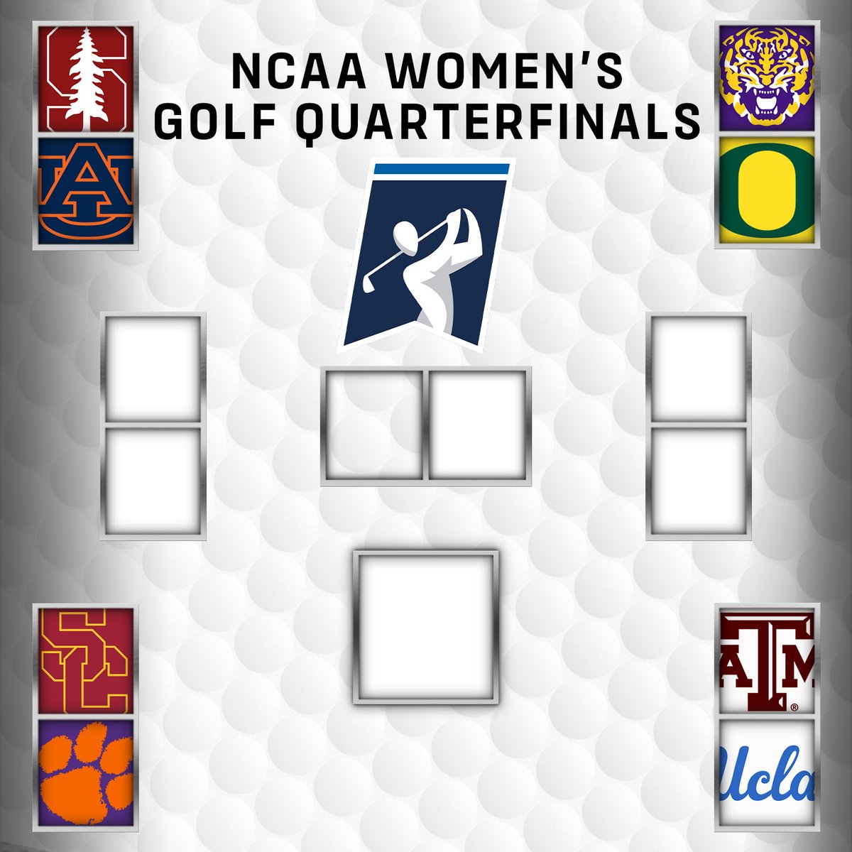 GolfChannel's tweet photo. The quarterfinal field is set.

Who will be crowned champion? #NCAAGolf https://t.co/yAMbwkrIIq