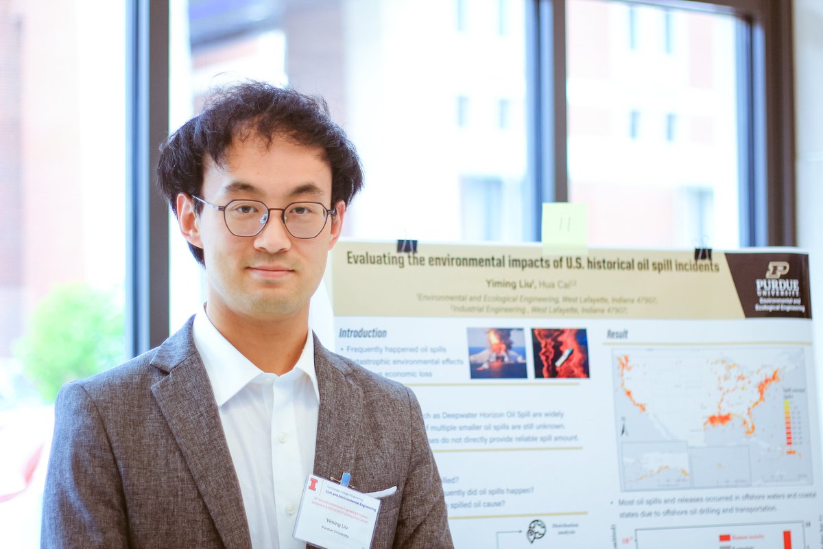 Yiming Liu @youerming won 1st for his poster and 2nd for his presentation in the 11th Annual ABE Graduate Industrial Research Symposium! Learn more about his findings on the #environmentalimpacts of US historical oil spill incidents: bit.ly/UIUC_Conference