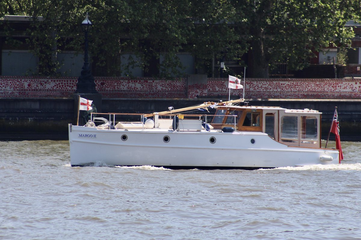 Dunkirk 'Little Ship' MARGO II heading to St. Kathrine Docks in yesterday's sunshine.