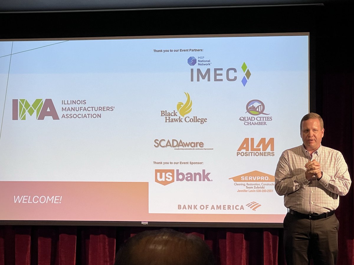 IMECillinois's tweet photo. 🌟 Great event at @BHCCampus 🌟
We dug into the myth that #automation is too costly for small #manufacturers and explored solutions to #workforceshortages at this morning's roundtable event. #madeinil #ManufacturingExcellence @IMA_Today @SCADAware https://t.co/kBRXzsqBcb