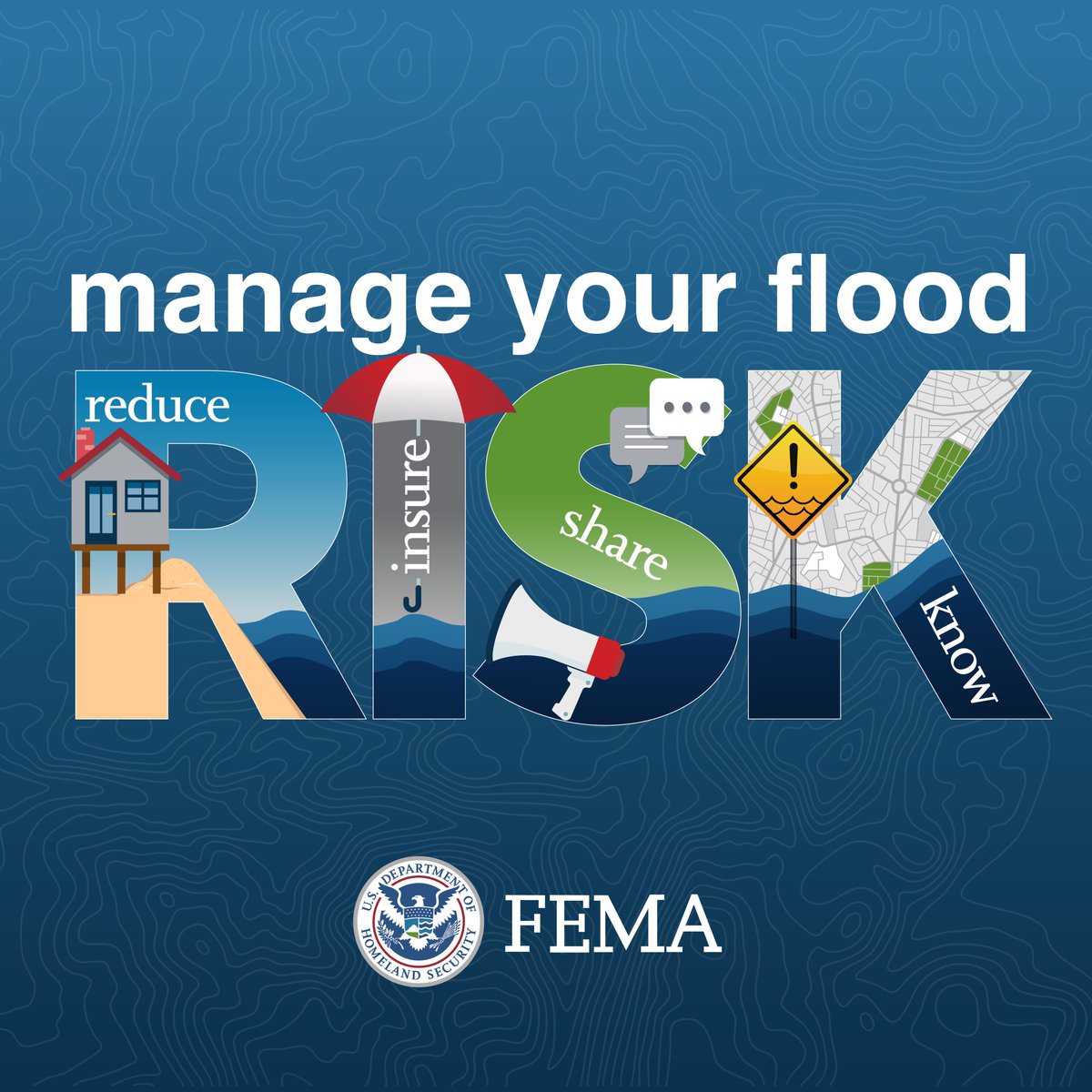 Don't take the risk! Floods are dangerous and can happen anywhere.

- Know the flood risk in your area: msc.fema.gov
- Protect your home with insurance: floodsmart.gov 

More safety tips: ready.gov/floods