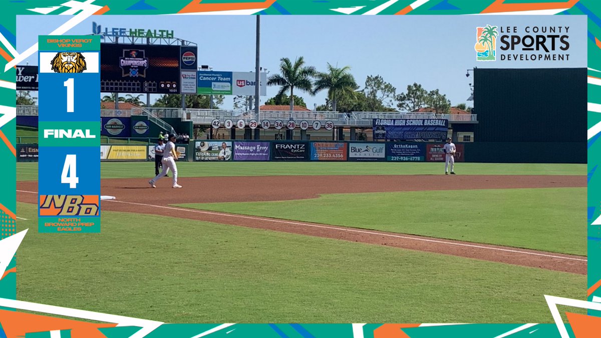 2024 #FHSAA Baseball #StateChampionships ⚾️🏆                       

Class 3A Semifinal #1: 
FINAL: @verotathletics 1, @NBPSAthletics 4 

#Eagles advance to the #Class3A title game tomorrow afternoon against the winner of the second semifinal matchup.