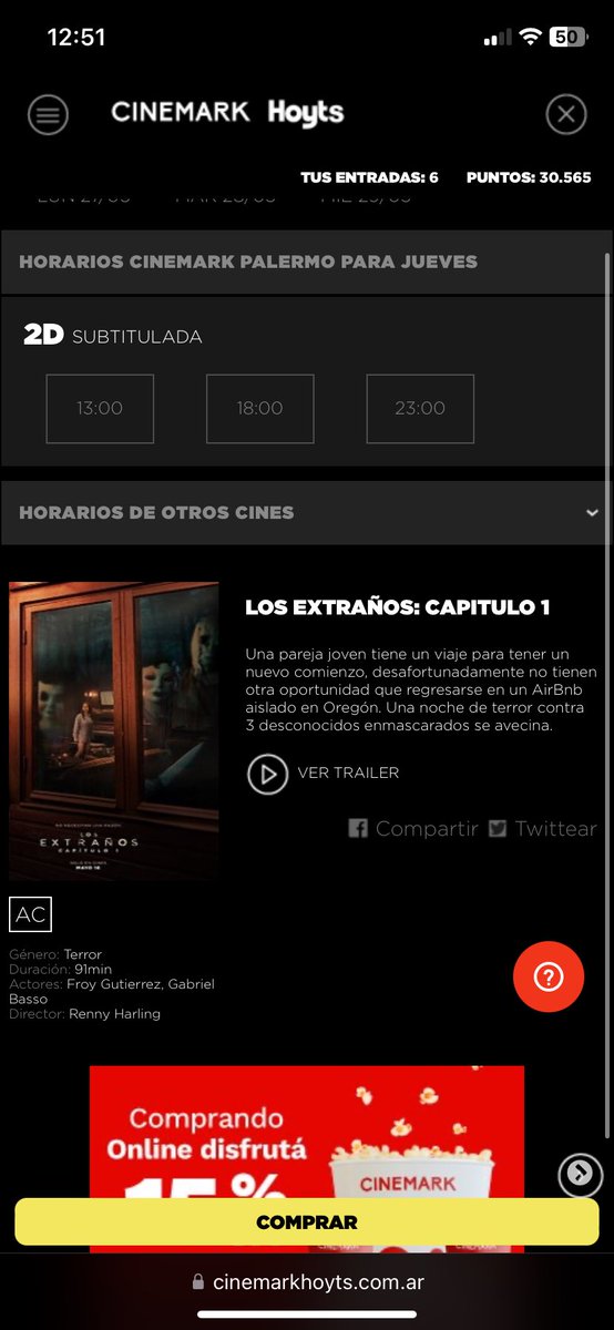 ¡Las entradas para “The Strangers: Chapter 1” ya están disponibles en las salas Cinemark Hoyts! 🎬🍿