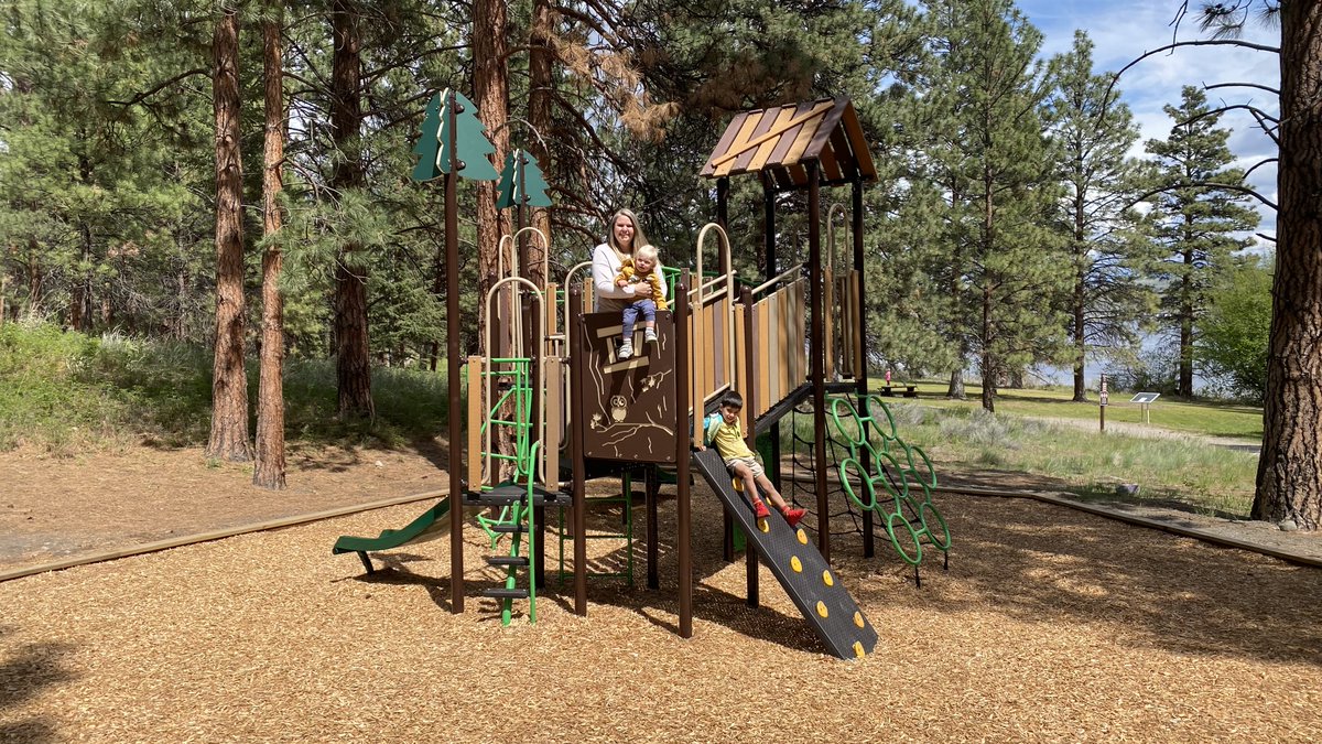NicolaTourism's tweet photo. Have you seen the new playground in Monck Provincial Park. TNV Director Simon Rizzardo and family spend a day playing in the Valley's newest playground. 
#experiencemerritt #merrittmatters #merrittbc
https://t.co/OBvvSBtctX https://t.co/nRWco9wWeV