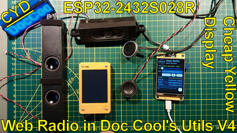 Dr_Cool's tweet image. Cheap Yellow Display - Doc Cool&apos;s Utilities V4

neu: #WebRadio

--&amp;gt; cool-web.de/esp8266-esp32/…

#Espressif #ESP32 #ESP2432S028 #CheapYellowDisplay #CYD #TouchScreen #Display #Elektronik #Maker #DIY #VSCode #PlatformIO #TFT_eSPI #XPT2046 #LVGL #DocCoolsUtilities