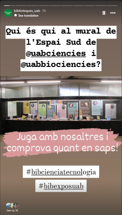 🎲A les stories del compte d'Instagram de les #bibliotequesUAB hi ha en marxa un joc sobre la darrera exposició de la #bctUAB.

T'animes a jugar amb nosaltres?
És ben fàcil!👍➡instagram.com/biblioteques_u… 

#bibliojocsUAB #BibExposUAB @uabbiociencies @UABciencies @scasillasv