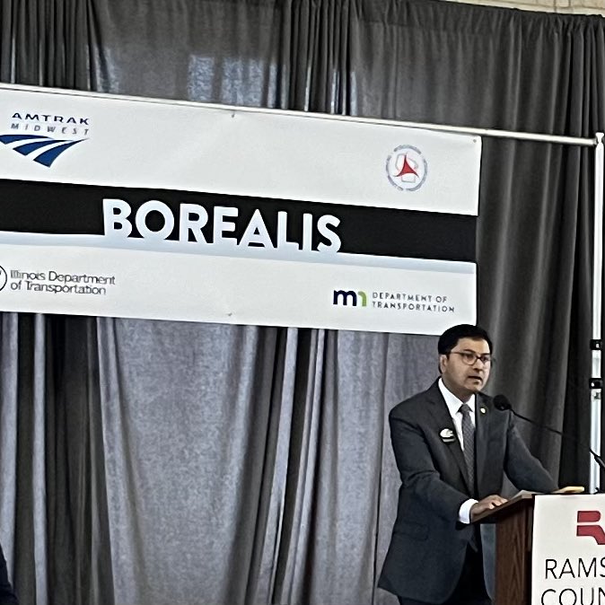 A big crowd has come to St. Paul Union Depot this morning for the first run of the new #Amtrak #Borealis train between the Twin Cities and Chicago. FRA leader Amit Bose just called it “a win for the Midwest” and “just the beginning.”