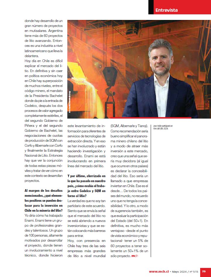 j_m_hofer's tweet photo. Profoundly grateful for this interview with @mineriachilena about the Chilean #lithium landscape and how to attract investment in the space at higher pace.
Check for more content at @insights_sc, @andyleyland1 @DerrickSCI
#LIB #LIBsupplychain #litio #litioenChile #mining https://t.co/B9ZC1YaXAe