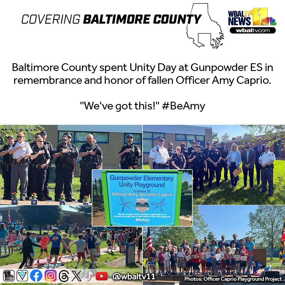 wbaltv11's tweet photo. Baltimore County spent Unity Day at Gunpowder ES in remembrance and honor of fallen Officer Amy Caprio.

"We've got this!" #BeAmy https://t.co/SMv84K8bA0