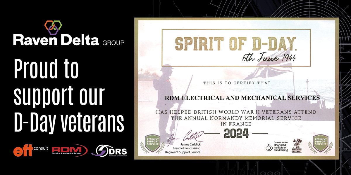RD Group is proud to support the Spirit of Normandy Trust in taking D-Day veterans to Normandy for the 80th anniversary. Join us in remembering their bravery and sacrifice. Find out more: ow.ly/M9SH50RPjJ0 #DDay80 #NeverForget  #SpiritOfNormandyTrust #LestWeForget