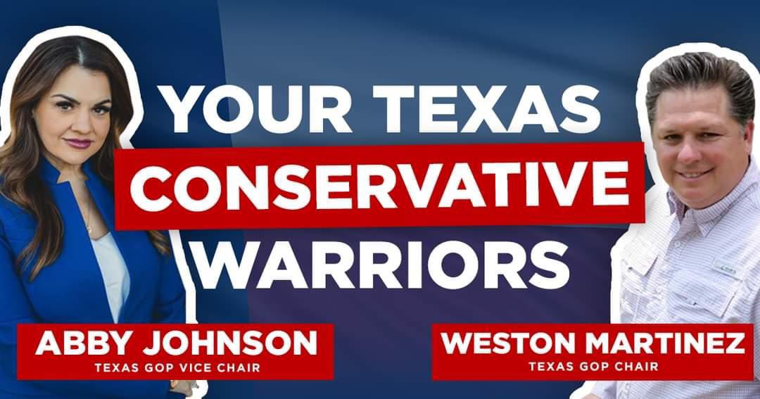 Friends - I am thrilled to announce I am entering the political scene in Texas where I’ve chosen to run for the Vice Chair of the Republican Party of Texas on the ticket with Weston Martinez as Chairman. Why do this? Because I don’t want Texas to go the way of California and