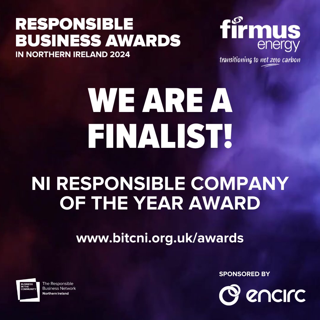 firmusenergy's tweet photo. firmus energy is delighted to be a FINALIST in the NI Responsible Company of the Year Award category of the Business in the Community Northern Ireland Responsible Business Awards 2024.

To see a full list of finalists across all thirteen categories visit https://t.co/mmgAtZvesL https://t.co/5J6jtpzhCl
