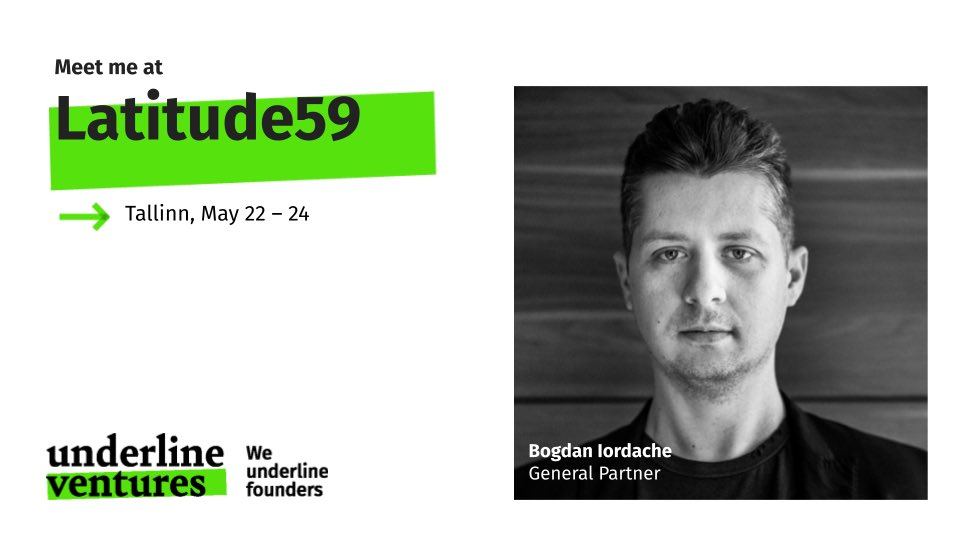 ✈️ This week, @bogdaniordache will be in Tallinn, where he will be attending @Latitude59. There will be some packed days, but you can ping him directly and meet! #latitude59 #underline #investor