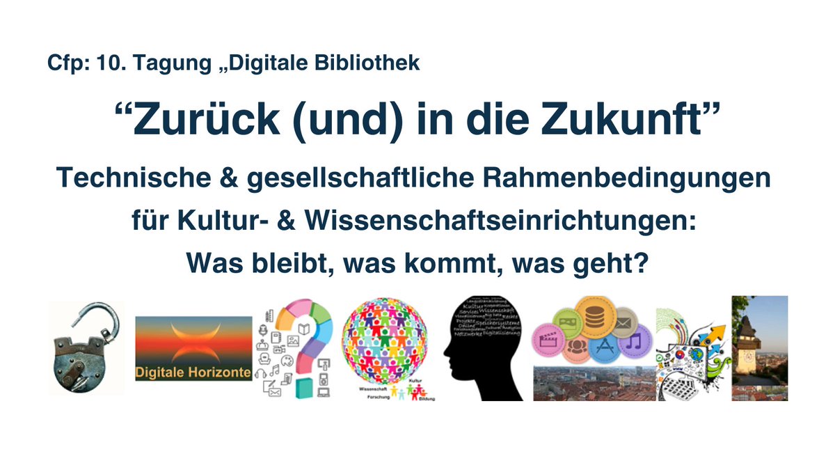 #CfP: Die Tagungsreihe „Digitale Bibliothek“ lädt heuer zum Jubiläum nach Graz, Österreich! Beiträge (Vortrag, Poster, Workshop) können noch bis zum 31. Mai eingereicht werden, alle Infos finden Sie via: 👉clariah.at/de/cfp-zuruck-… @DH_Graz