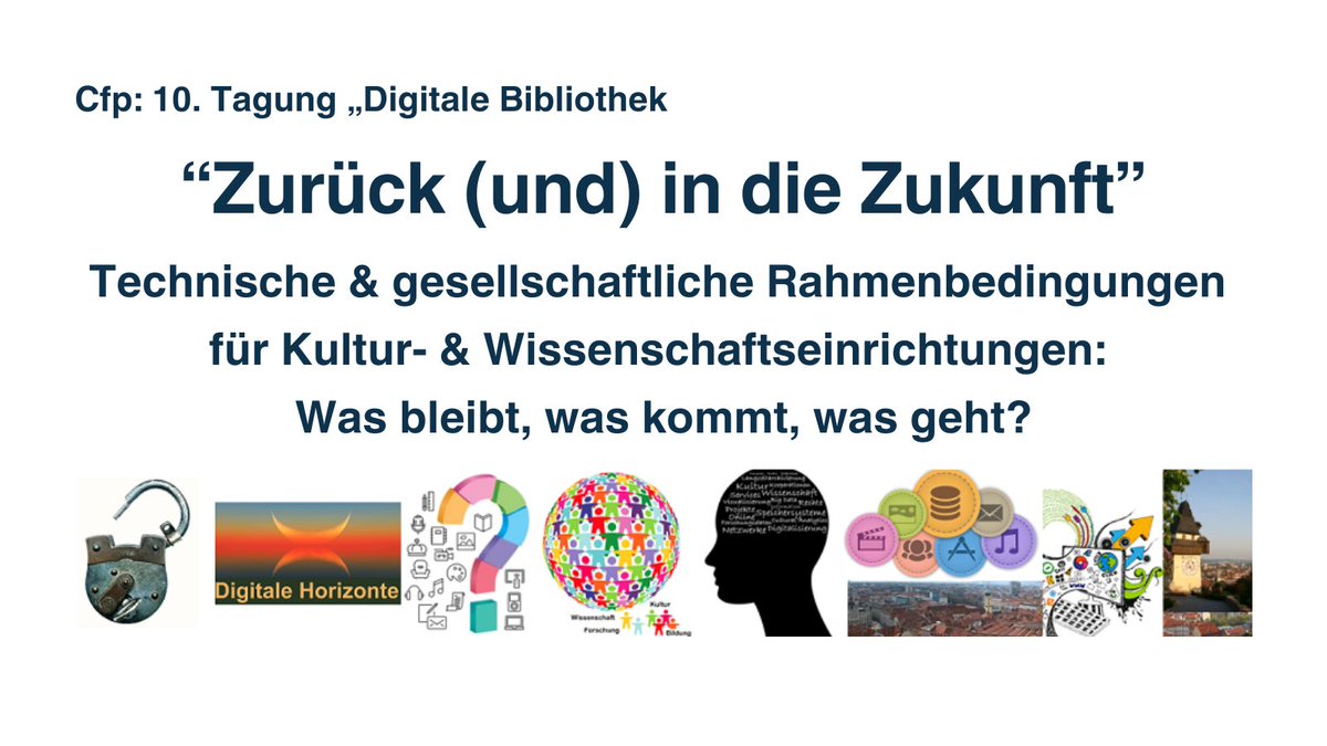 #CfP: Die Tagungsreihe „Digitale Bibliothek“ lädt heuer zum Jubiläum nach Graz, Österreich!
Beiträge (Vortrag, Poster, Workshop) können noch bis zum 31. Mai eingereicht werden, alle Infos finden Sie via:
👉clariah.at/de/cfp-zuruck-…
<a href="/DH_Graz/">DH Graz</a>