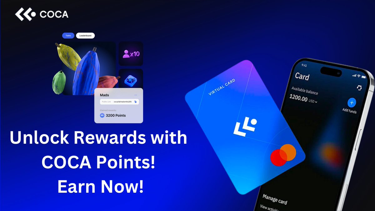 🚀 Did you know you can earn with COCA Points? 

💰 It's a great way to dive deeper into COCA, boost your earnings, and enhance your knowledge! 

Start now and see the rewards roll in! 
coca.xyz/points
#COCAPoints #CryptoRewards