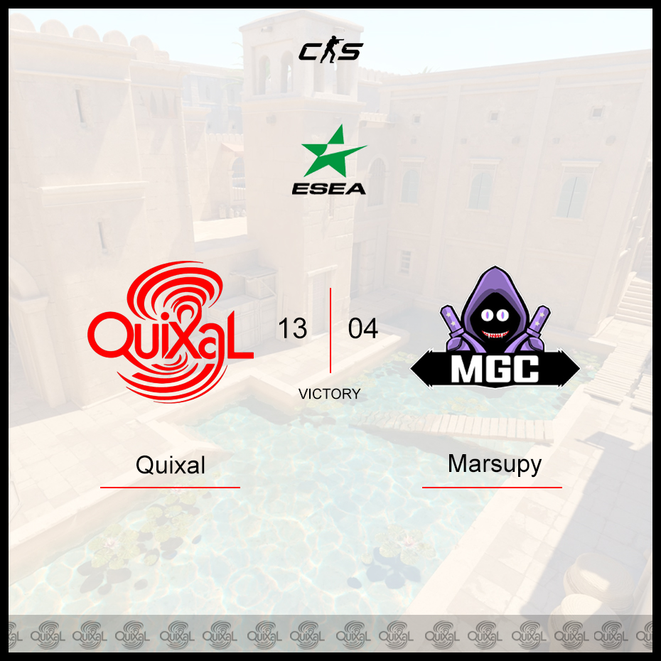 Quixal (@quixal_esports) on Twitter photo ๐VICTORY๐
We won tonight versus <a href="/marsupygaming/">Marsupy Gaming</a> in the fight for <a href="/ESEA/">ESEA League</a> Main
We've got one more game left this season and it will be played on 23rd at 19:00 CET
See you all there and thanks for your support โค๏ธ ๐VICTORY๐
We won tonight versus <a href="/marsupygaming/">Marsupy Gaming</a> in the fight for <a href="/ESEA/">ESEA League</a> Main
We've got one more game left this season and it will be played on 23rd at 19:00 CET
See you all there and thanks for your support โค๏ธ