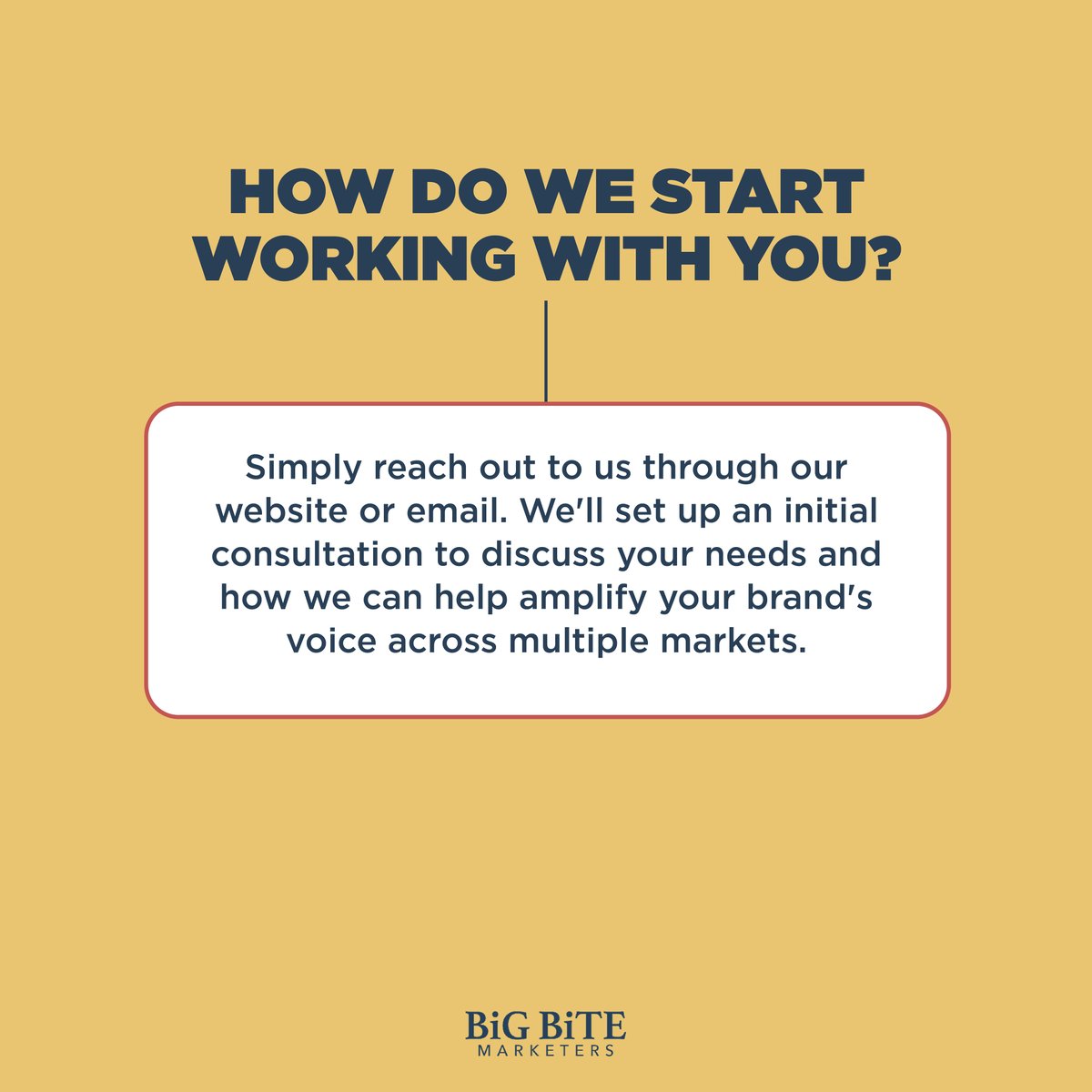 DigitalBigBite's tweet image. Here are some of the most frequently asked questions and our answers. If any of these YES apply to you, let's talk! If not, let's talk, anyway, because we can say YES to a lot more. Let us help you take a #BigBite from your competitor's share
Contact us 👉🏼 unleashbig.com/contact-big-bi…