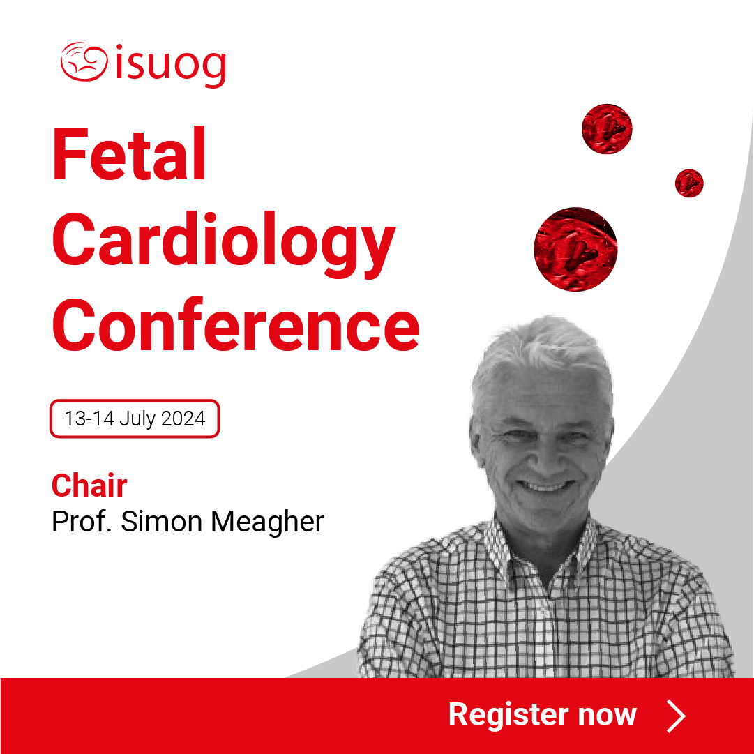 Join on July 13-14 for the 'ISUOG Fetal Cardiology Conference', led by Prof. Simon Meagher, in-person in Dublin or online. Enhance your knowledge and explore the latest in fetal cardiac anomalies diagnosis and management. #ISUOGEducation bit.ly/4bJu5wd #ISUOG