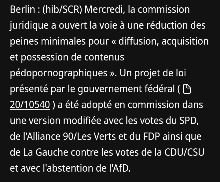 JozDire's tweet photo. 🚨⚠️Chaque image/vidéo pédocriminelle est une preuve de SCÈNE DE CRIME

Sa possession, recel ou diffusion rétrograde de crime à simple délit en Allemagne🇩🇪

Les visionneurs &amp; possesseurs devraient systématiquement être inscrits au registre des délinquants sexuels
#PizzaConnection https://t.co/Gz9oywhxoM