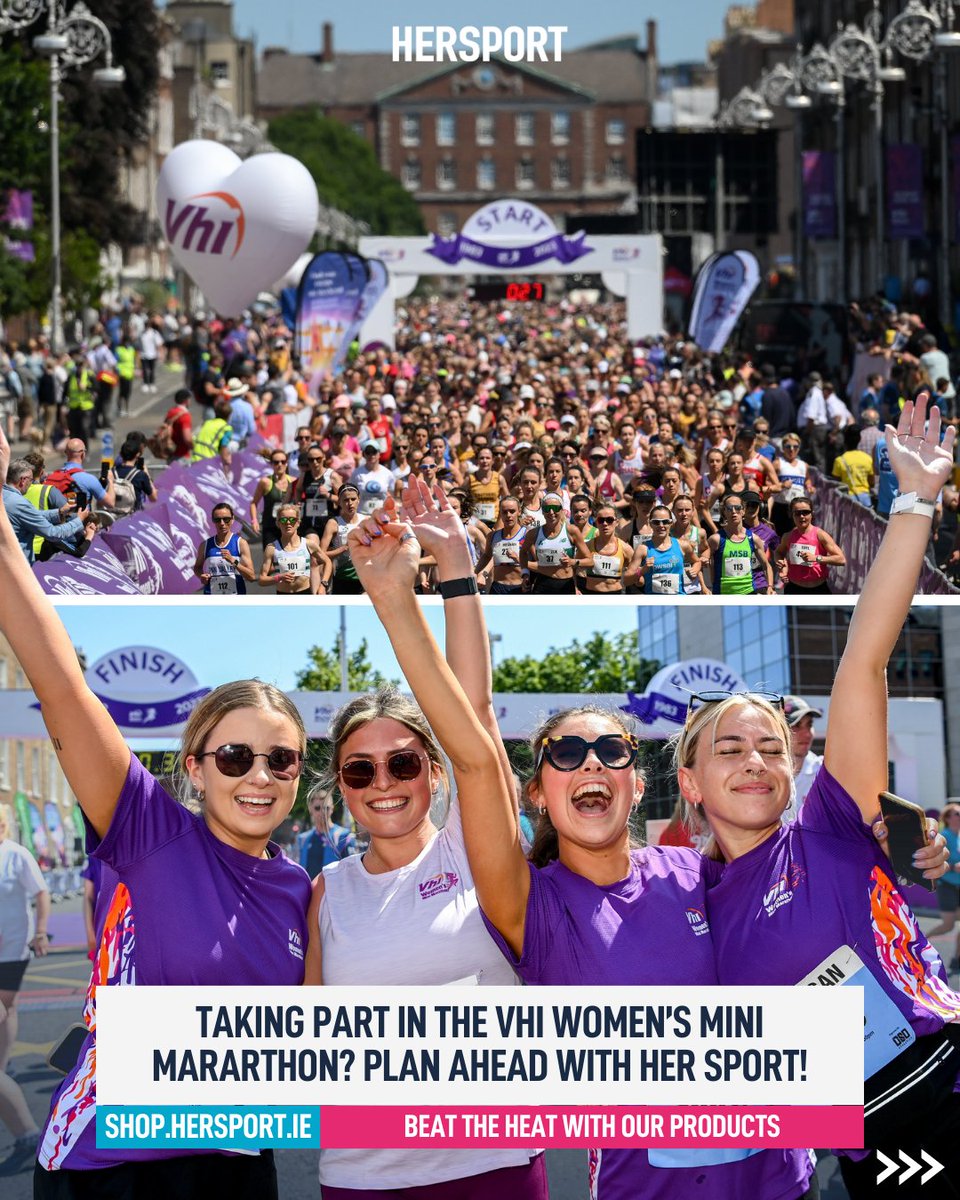 Fun Fact... did you know the Vhi Women’s Mini Marathon is the BIGGEST all-women’s event of its kind in the world? 🤯

It's also less than TWO WEEKS away! We're hoping for another scorcher of a day like last year! ☀️

#VHIMiniMarathon #MarathonPrep #RunningGear #FitnessWear