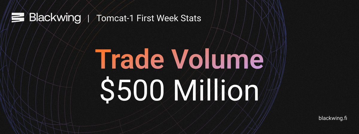 Half a billion dollars 🐦‍⬛ That's how much trade volume Tomcat-1, the 1st merit-based testnet, had in its first week. Are you paying attention?