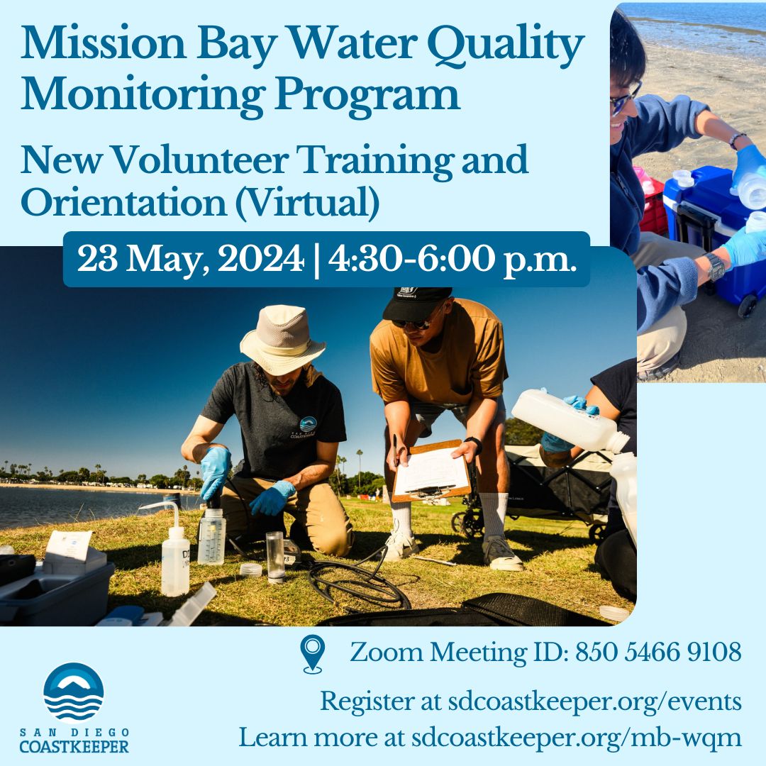 Are you interested in joining the Mission Bay Water Quality Monitoring Program? Have you been waiting for our next New Volunteer Training?💧Register at forms.gle/u4ebmGyfgEwuXw… to receive the recording and post-training quiz.