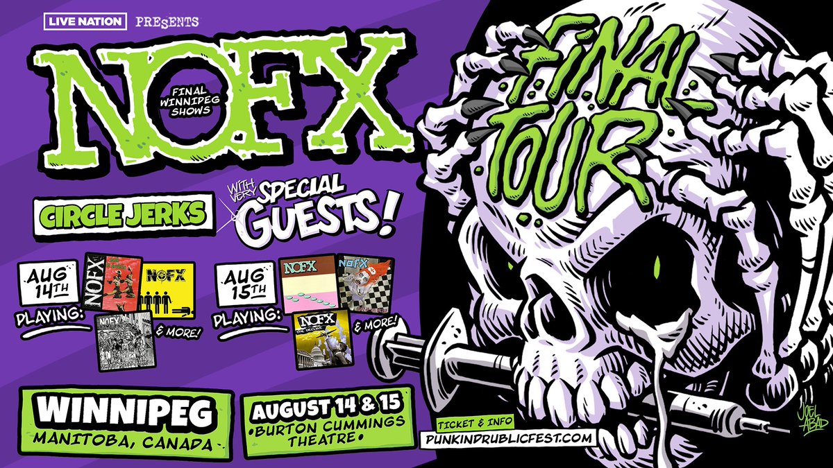 JUST ANNOUNCED: NOFX is at the Burt for TWO shows August 14 +15 with special guests Circle Jerks! 🎟️ Tickets are on sale TODAY at 1pm at bit.ly/4azRNKa