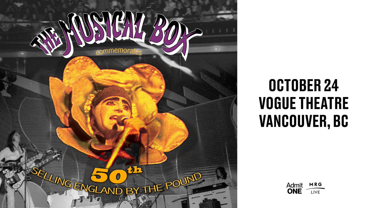 Tribute act The Musical Box are returning to Vancouver to recreate Genesis' iconic album 'Selling England by the Pound' this fall! Get tickets early during our presale with the code TMB2024 🤘 🔗: bit.ly/4dROm4z Presale | 5/23 at 10AM PT On Sale | 5/24 at 10AM PT