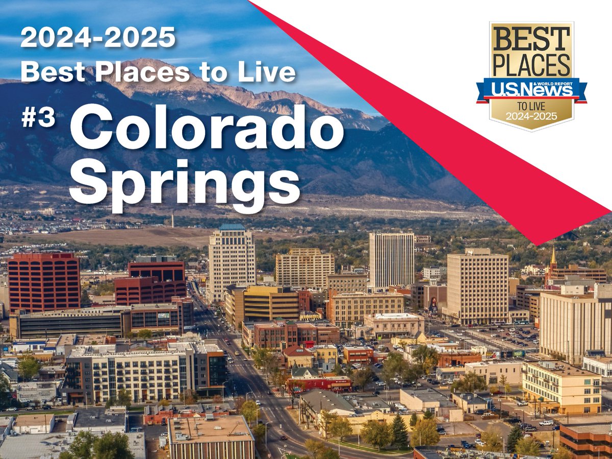 🎉 Big News 🎉

Colorado Springs has been named the most desirable place to live in the United States, and the third overall 'Best Place to Live' @usnews! Our city was evaluated on overall quality of life, value, job market and desirability. 

realestate.usnews.com/places/ranking…