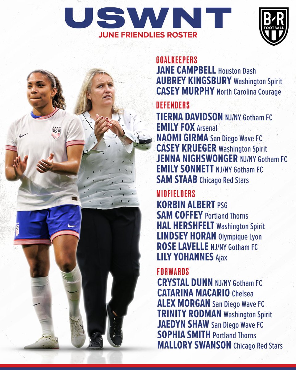 Emma Hayes names her first USWNT squad for their June friendlies vs. South Korea 🇺🇸 Watch the matches live on TNT, TruTV and Max 📺