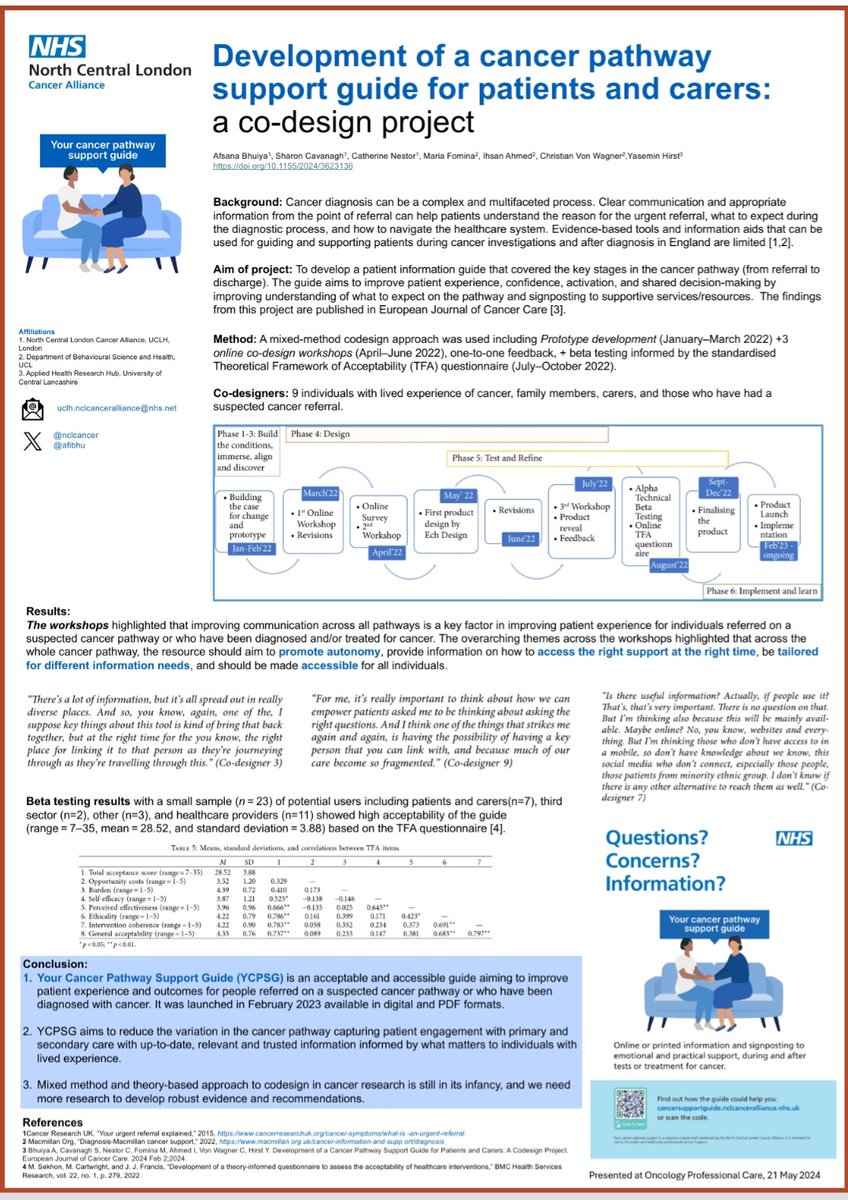 We are showcasing our pathway improvement innovation <a href="/nclcancer/">North Central London Cancer Alliance</a> at #OPC24. We conceived and codesigned 'Your cancer pathway support guide' to address key issues facing users.....