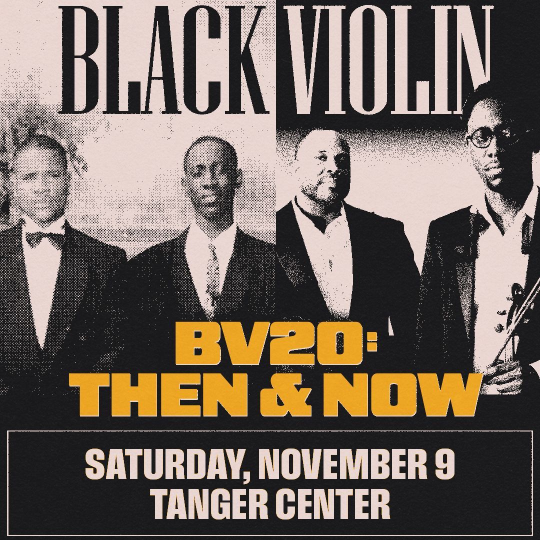 JUST ANNOUNCED: Prepare for an extraordinary evening as Black Violin commemorates 20 years of musical innovation with their BV20: Then & Now tour at Tanger Center on Saturday, November 9! Tickets go on sale this Thursday at 10 a.m. at TangerCenter.com.