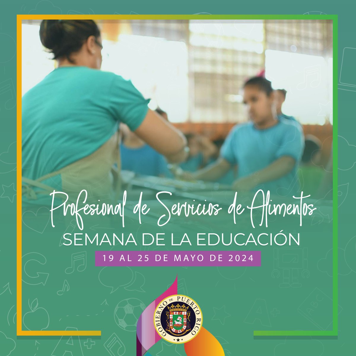 En esta Semana Educativa en Puerto Rico, continuamos la celebración reconociendo a los Profesionales de Servicios de Alimentos que cuidan la nutrición y el bienestar de nuestros estudiantes. Su trabajo diario es vital para el éxito de la comunidad escolar. ¡Les honramos y