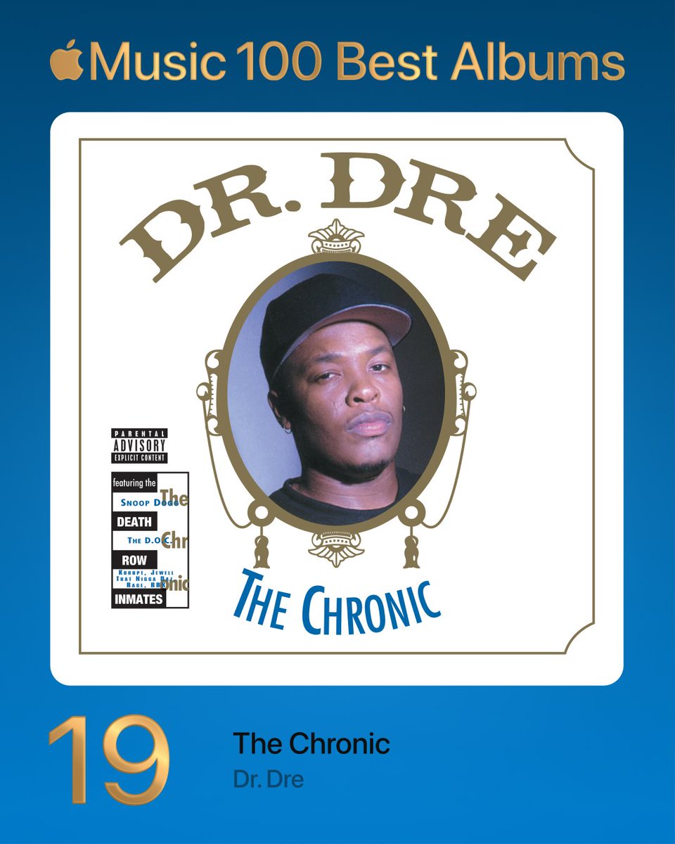 AppleMusic's tweet image. 19. The Chronic - Dr. Dre

#100BestAlbums