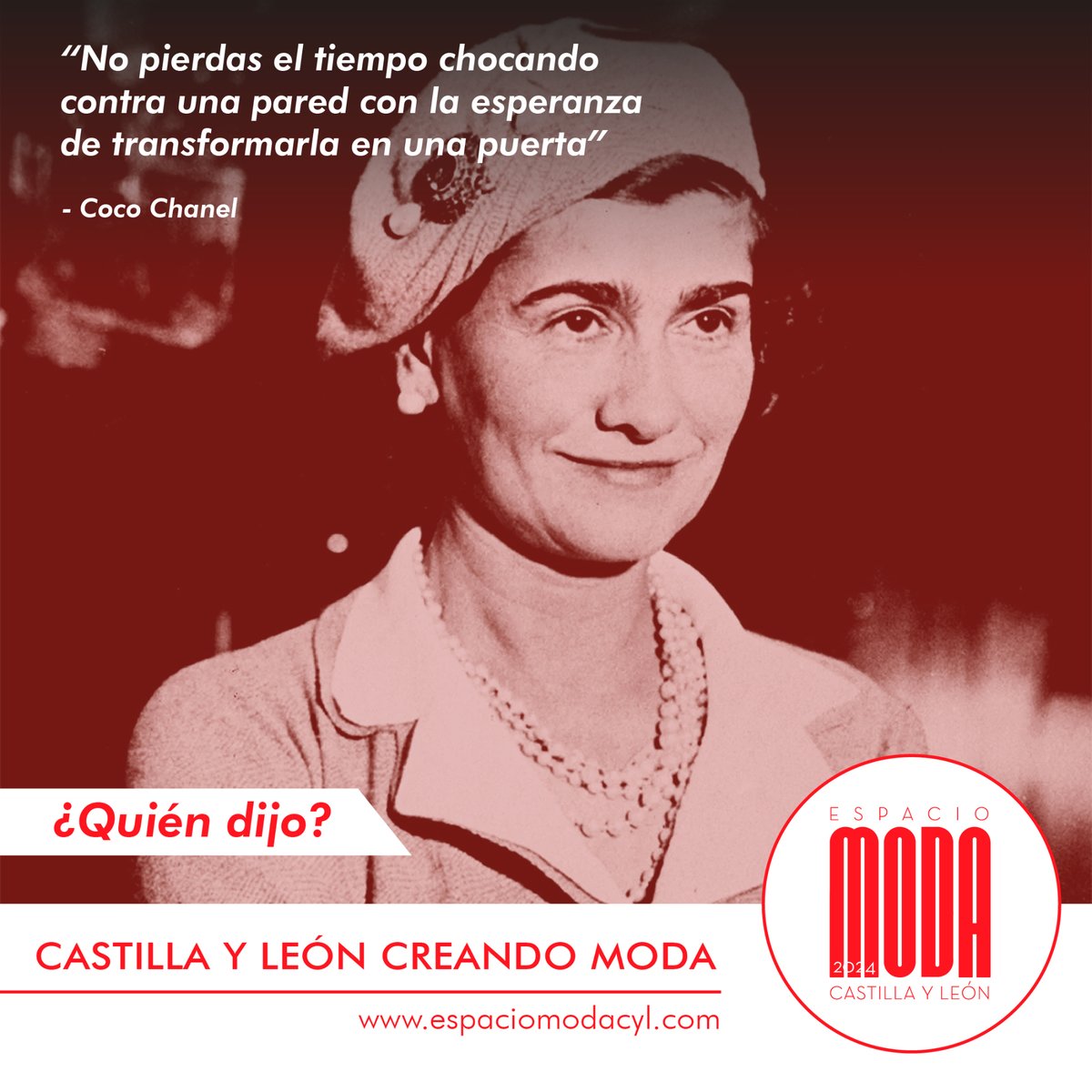 Esta reflexión de la famosa diseñadora de #moda #CocoChanel nos insta a no desperdiciar energía en situaciones que no pueden cambiarse, sino a buscar nuevas oportunidades y caminos que nos lleven hacia adelante.   🗞️ bit.ly/46PnRYP 🤝@ceoe_cyl @jcyl @uniendomoda_cyl