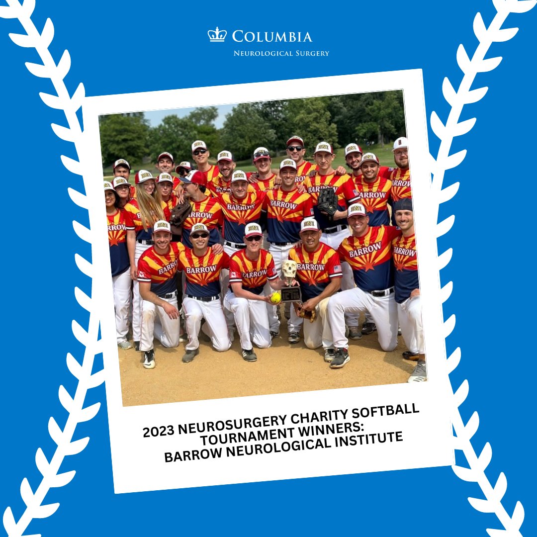 Get ready for the 19th Annual #Neurosurgery Charity Softball Tournament, hosted in Central Park on June 1st, supporting @NREFORG! 🥎 Who's taking home the trophy this year? 🥇 #NeuroSoftballTourney #ColumbiaNeurosurgery #Neurosurgeon #NeurosurgeryResident @BarrowNeuro