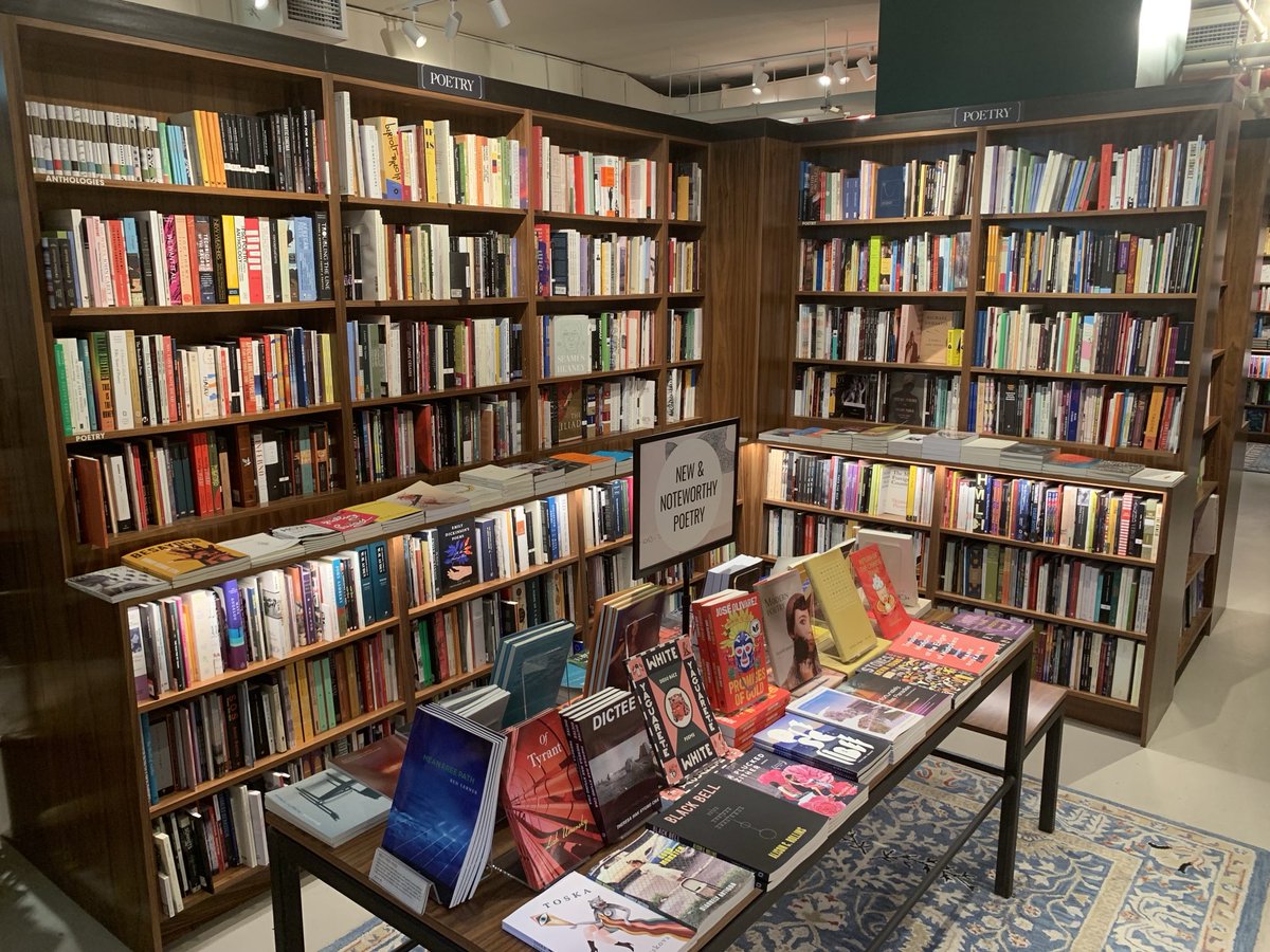 Now THIS is a poetry section!! ⁦@mcnallyjackson⁩ in Rock Center. #poetry #poems #poet #writers #writingcommunity #NYC #NewYorkCity