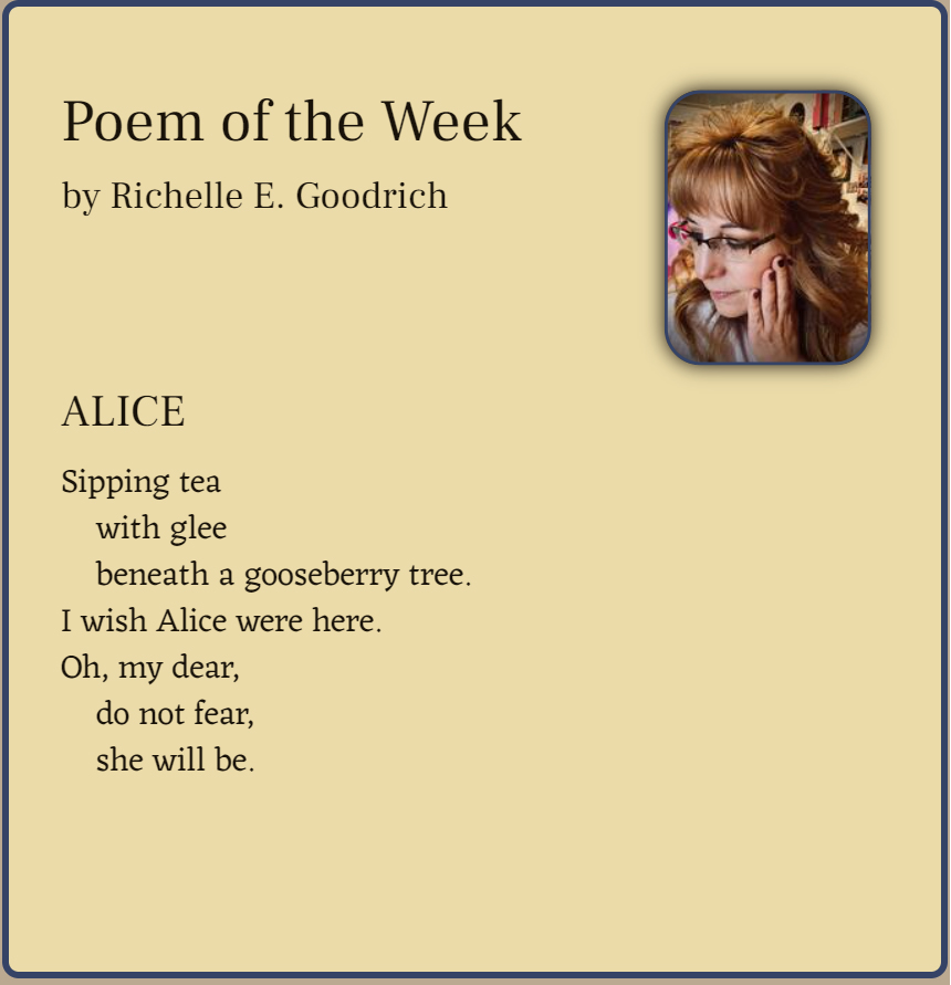 Poem of the Week as found on my Author Website.
richellegoodrich.com/poetry/
#poetry #poems #poet #poetrylovers #RichelleGoodrich #amwriting #author #poetrytwitter  #poetrycommunity #poemoftheweek