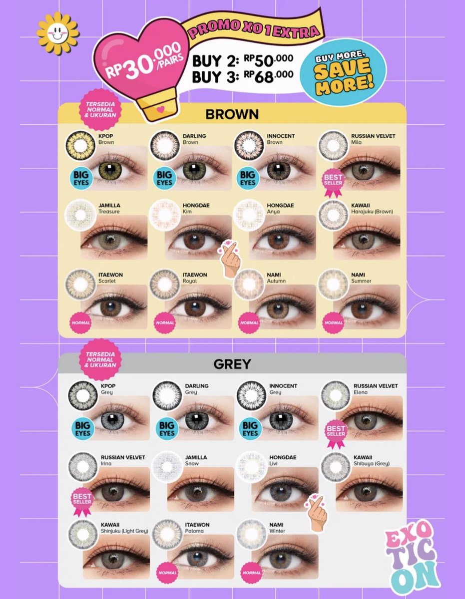 cankiebarr's tweet photo. [OPEN PO] EXOTICON Softlens | Jakarta x Beauty 
Harga tertera belum include fee jastip
Ready 3 hari setelah close PO 
JOIN GRUP WA: https://t.co/SZa3MROD5Z https://t.co/25y27ImdvZ