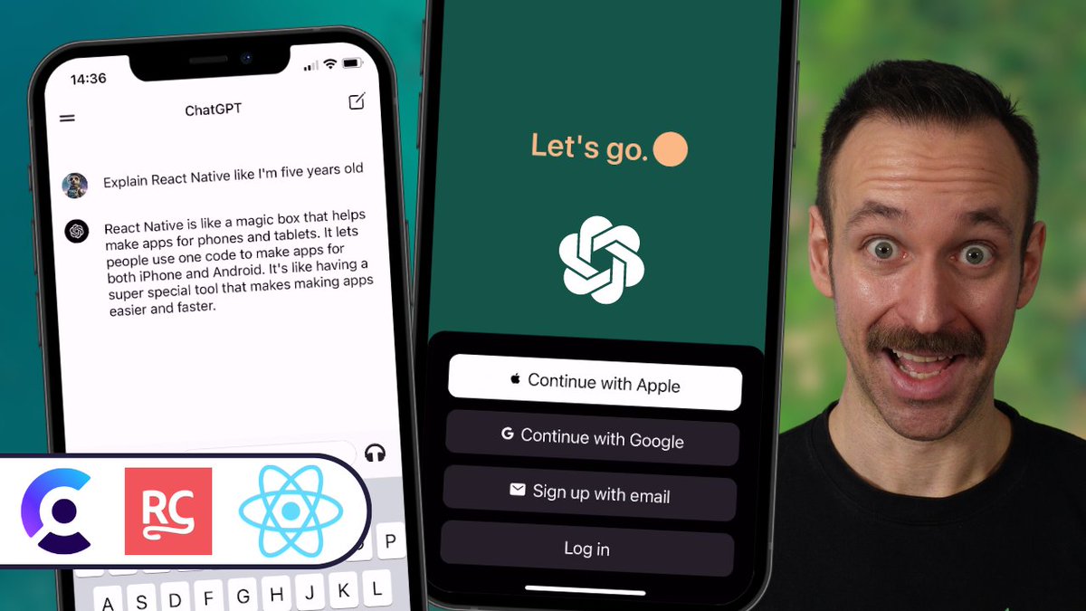 🎉 NEW: ChatGPT Clone with React Native 🎉

What you will learn?

🔐 Auth with <a href="/ClerkDev/">Clerk</a>
🤑 IAP with <a href="/RevenueCat/">RevenueCat</a>
🌐 Custom drawer with <a href="/expo/">Expo</a> Router
📦 SQLite and MMKV
🪐 OpenAI API Streaming
💫 Animations with Reanimated

And as always, a lot of fun &amp; interesting nuggets 💪