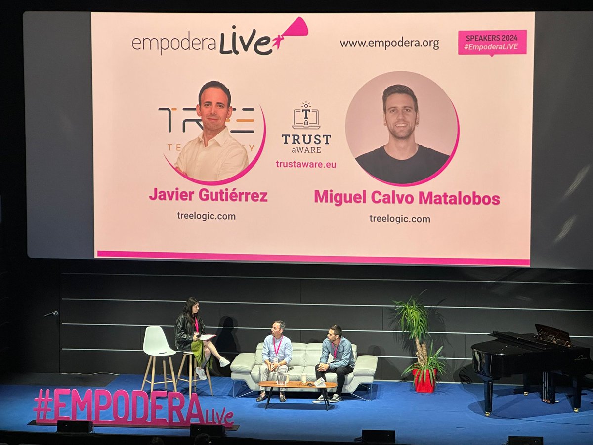 EmpoderaORG (@empodera_org) on Twitter photo Javier Gutiérrez and <a href="/mglclv/">Miguel Calvo</a> emphasize the importance at #EmpoderaLIVE 2024 of how projects like <a href="/trustaware/">TRUST aWARE 🛡</a> ensure the digital security of European users.
🗣️"It helps you identify, for example, important aspects of the privacy policy."
#EmpoderaLIVE Javier Gutiérrez and <a href="/mglclv/">Miguel Calvo</a> emphasize the importance at #EmpoderaLIVE 2024 of how projects like <a href="/trustaware/">TRUST aWARE 🛡</a> ensure the digital security of European users.
🗣️"It helps you identify, for example, important aspects of the privacy policy."
#EmpoderaLIVE
